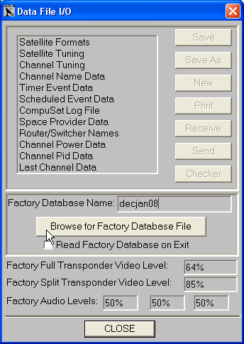 Data I/O Dialog