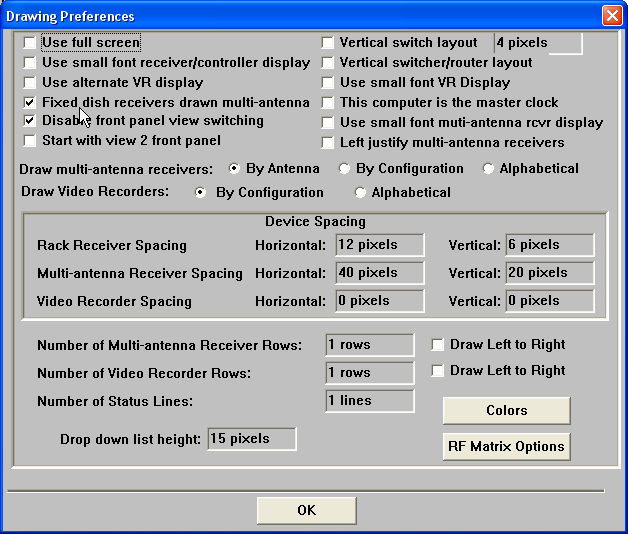 Drawing Preference Dialog